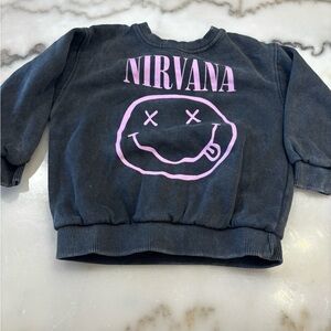 Zara Kids Black and Pink Nirvana Sweatshirt